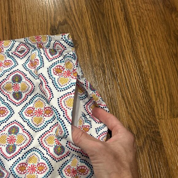 Boden Skirt Womens 14 Petite Knee Length Floral Geometric Lined Cotton Pockets - Picture 8 of 10